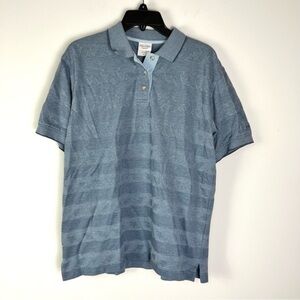 SeaWorld Fairway Outfitters Mens Golf Polo Shirt Gray Stripe Short Sleeve L